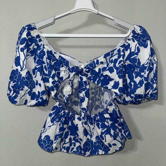 Tuckernuck Hyacinth House Blue Floral Fiori Blouse Size small - Picture 2 of 8
